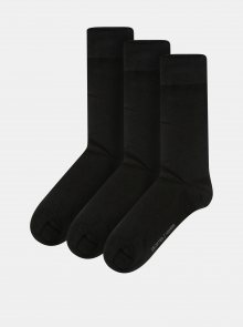 Sada tří párů ponožek v černé barvě Selected Homme Cotton