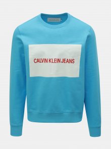 Modrá pánská mikina s potiskem Calvin Klein Jeans