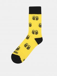 Žluté vzorované ponožky Fusakle Na zdravi
