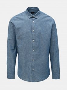 Modrá žíhaná regular fit košile s příměsí lnu Selected Homme Reglinen