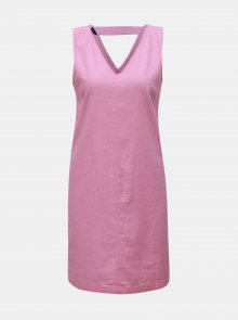 Růžové lněné šaty M&Co Petite