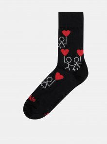 Černé dámské vzorované ponožky Fusakle Frajeri