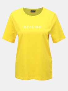 Žluté tričko s potiskem Noisy May Offline