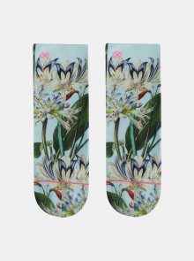 Mentolové dámské květované ponožky XPOOOS