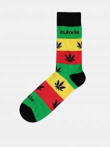 Žluto-zelené vzorované ponožky Fusakle Euforia Reggae