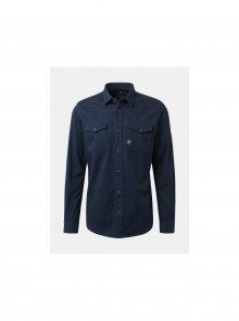 Tmavě modrá pánská džínová regular fit košile Tom Tailor