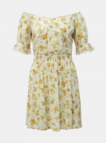Krémové květované šaty Miss Selfridge