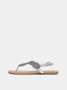Sandály ve stříbrné barvě Dorothy Perkins