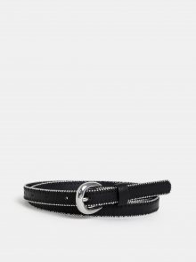 Černý pásek s ozdobnými detaily Pieces Evelin
