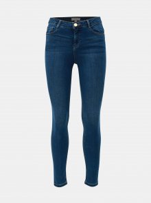 Modré skinny džíny s vysokým pasem Dorothy Perkins