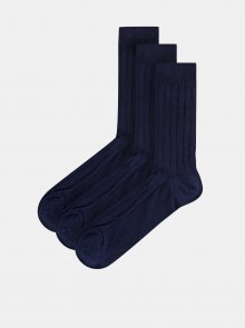 Sada tří párů tmavě modrých ponožek Selected Homme Pete