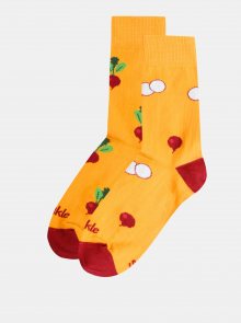 Žluté vzorované ponožky Fusakle Reďkvička