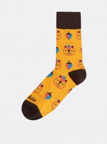 Žluté dámské vzorované ponožky Fusakle Brum