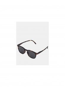 Hnědo-černé vzorované sluneční brýle s černými skly IZIPIZI  #E