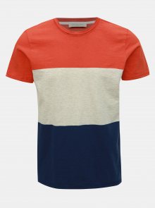 Modro-oranžové tričko Selected Homme Kiyoshi