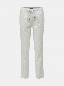 Bílé lněné kalhoty M&Co