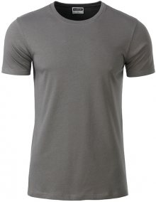 Klasické pánské tričko z biobavlny 8008 - Středně šedá | XXL