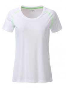 Dámské funkční tričko JN495 - Bílá / jasně zelená | XXL