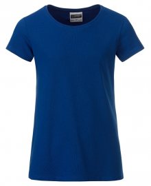 Klasické dívčí tričko z biobavlny 8007G - Tmavá královská modrá | XL