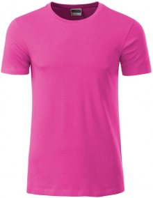 Klasické pánské tričko z biobavlny 8008 - Růžová | XXL