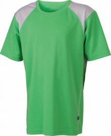 Dětské sportovní tričko s krátkým rukávem JN397k - Limetkově zelená / bílá | L
