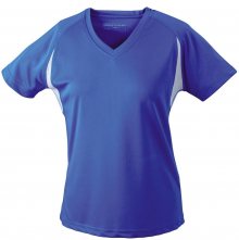 Dámské sportovní tričko s krátkým rukávem JN316 - Královská modrá / bílá | L