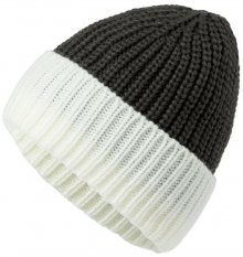 Jemná pletená čepice MB7128 - Tmavě šedá / bílá