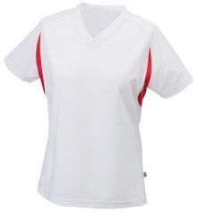 Dámské sportovní tričko s krátkým rukávem JN316 - Bílá / červená | L
