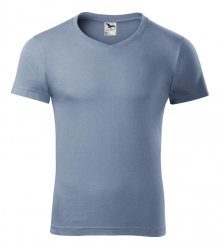 Pánské tričko Slim Fit V-neck - Denim | S