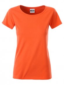 Klasické dámské tričko z biobavlny 8007 - Tmavě oranžová | L