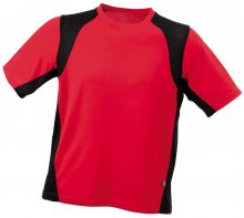 Pánské sportovní tričko s krátkým rukávem JN306 - Červená / černá | L