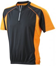 Pánské cyklistické tričko JN420 - Černá / oranžová | M