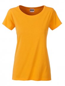 Klasické dámské tričko z biobavlny 8007 - Zlatě žlutá | L