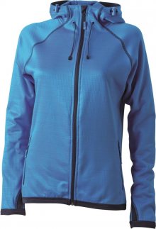 Dámská sportovní mikina na zip JN570 - Aqua / tmavě modrá | L