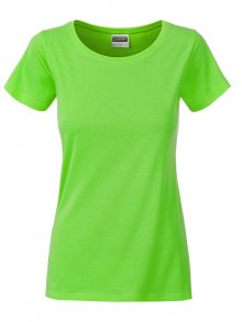 Klasické dámské tričko z biobavlny 8007 - Limetkově zelená | L