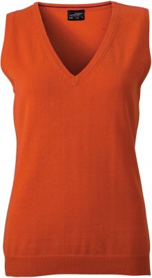 Dámský svetr bez rukávů JN656 - Tmavě oranžová | L