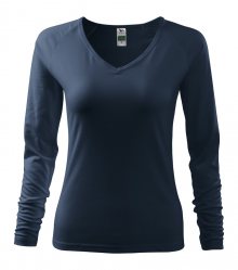 Dámské tričko s dlouhým rukávem Elegance - Námořní modrá | XS