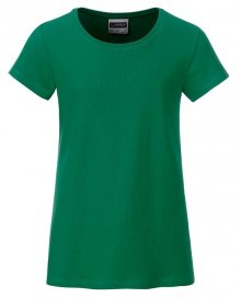 Klasické dívčí tričko z biobavlny 8007G - Irská zelená | XXL