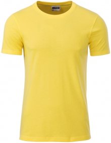 Klasické pánské tričko z biobavlny 8008 - Žlutá | XXL