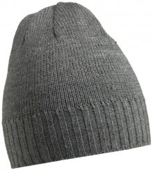 Pletená přiléhavá čepice MB503 - Tmavě šedý melír