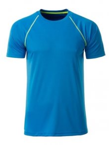 Pánské funkční tričko JN496 - Jasně modrá / jasně žlutá | XXL