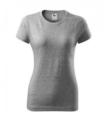 Dámské tričko Basic - Tmavě šedý melír | XS