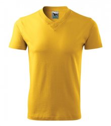 Tričko V-neck - Žlutá | S