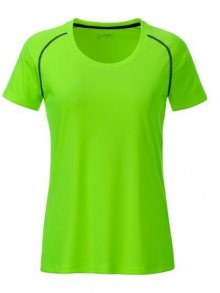 Dámské funkční tričko JN495 - Jasně zelená / černá | XXL