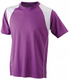 Pánské běžecké tričko s krátkým rukávem JN397 - Fialová / bílá | L
