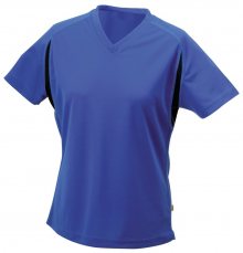 Dámské sportovní tričko s krátkým rukávem JN316 - Královská modrá / černá | L