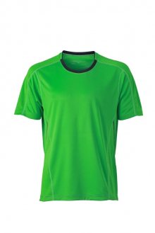 Pánské běžecké tričko JN472 - Zelená / ocelově šedá | S
