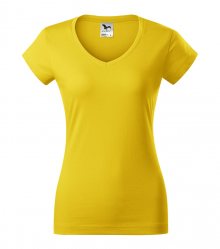 Dámské tričko Fit V-neck - Žlutá | L