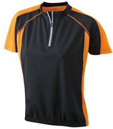 Dámské cyklistické tričko JN419 - Černá / oranžová | L