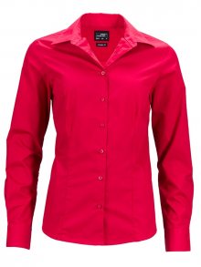Dámská košile s dlouhým rukávem JN641 - Červená | S